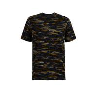 WE Fashion slim fit T-shirt met all over print heavy blue - thumbnail