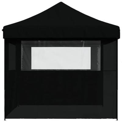 Partytent inklapbaar pop-up met 3 zijwanden zwart Partytent inklapbaar pop-up met 3 zijwanden zwart