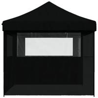 VidaXL Partytent inklapbaar pop-up met 3 zijwanden zwart - thumbnail