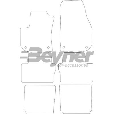 Velours Automatten passend voor Opel Zafira B 2005-2011 6-del HL1568106