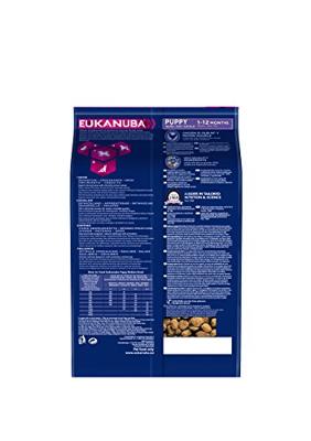 Eukanuba Puppy puppy puppy voor middelgrote rassen – gebalanceerd droogvoer met verbeterde, nieuwe formule voor puppy's in de leeftijd van 1 – 12 maanden in de smaak kip – 1 x zakje van 12 kg