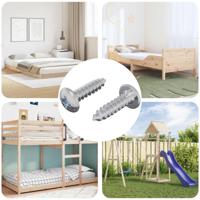 VidaXL Bout 2 pcs zilver m4 x 16 mm staal - thumbnail