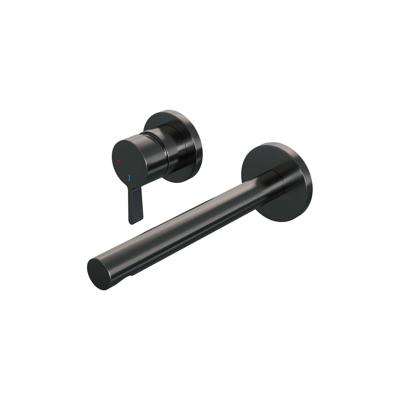 Brauer Gunmetal Edition Wastafelmengkraan inbouw - rechte uitloop rechts - hendel middel dik - model E2 PVD - geborsteld gunmetal 5-GM-083-S1-65