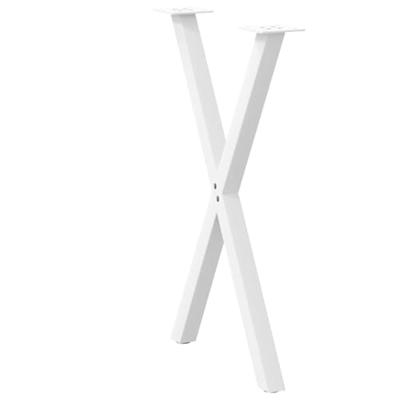 Eettafelpoten 2 st X-vormig 57x(72-73) cm staal wit - thumbnail