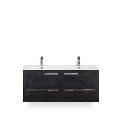 Seville Badmeubelset 120 cm - 4 laden Black Oak - Keramische Wastafel Wit Enjoy