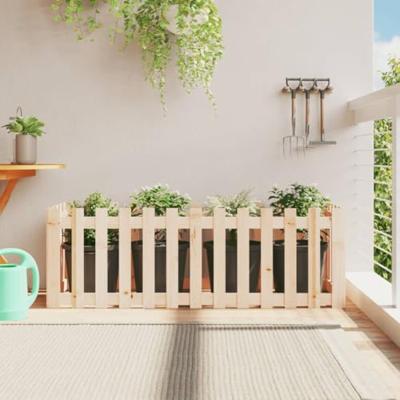 VidaXL Plantenbak verhoogd met hekontwerp 150x50x50 cm grenenhout VidaXL Plantenbak verhoogd met hekontwerp 150x50x50 cm grenenhout