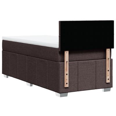 Boxspring met matras stof donkerbruin 140x200 cm - thumbnail