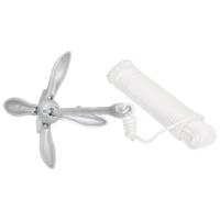 Anker met touw inklapbaar 6 kg smeedijzer zilverkleurig - thumbnail