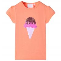 VidaXL Kindershirt 128 neonoranje - thumbnail