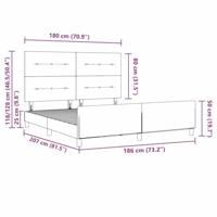Boxspringbed met hoofdeinde Donkergrijs 180 x 200 cm Fluweel - thumbnail
