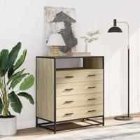 Ladekast 70x41x83,5 cm bewerkt hout sonoma eikenkleurig - thumbnail