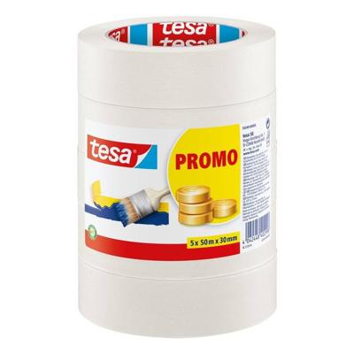 Afplaktape tesa economy 50mx30mm beige 5 rollen