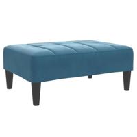 Slaapbank 2-zits met voetenbank fluweel blauw - thumbnail