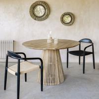 Kave Home Ronde Eettafel 'Jeanette' Teakhout, 120cm, kleur Naturel - thumbnail