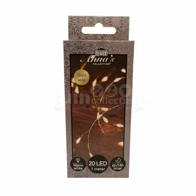 Draadverlichting Goud 20 LED 1m WW