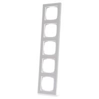 Gira E2 afdekraam 5-voudig zuiverwit glanzend - thumbnail