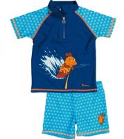 Playshoes tweedelige zwemsuit Muis Aquablauw-122-128 - thumbnail