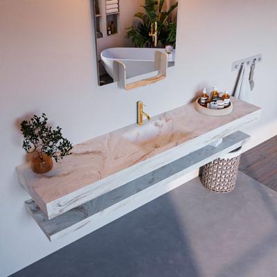 MONDIAZ ALAN-DLUX 200cm planchet Frappe. Vrijhangende wastafel CLOUD midden 1 kraangat, kleur Frappe. MONDIAZ ALAN-DLUX 200cm planchet Frappe. Vrijhangende wastafel CLOUD midden 1 kraangat, kleur Frappe.