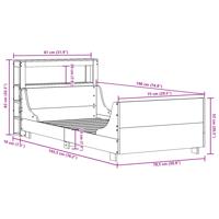 Bedframe zonder matras massief grenenhout wit 90x200 cm - thumbnail
