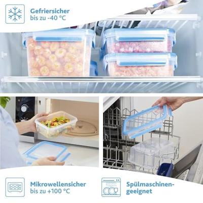 Emsa Clip & Close vershoudbakjes, 5-delige set, 0,15 / 0,25 / 0,55 L doos