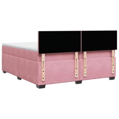 Boxspring met matras fluweel roze 200x200 cm