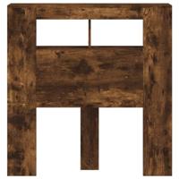 Hoofdeinde met LED 100x18,5x103,5 cm bewerkt hout gerookt eiken - thumbnail