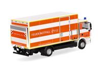 Herpa 098076 H0 Hulpdienstvoertuig MAN TGM koffervrachtwagen met laadwand „brandweer Duessin” - thumbnail
