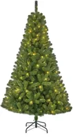 Black Box Trees Charlton grote verlichte kunstkerstboom voor buiten groen 240cm - 470 lampjes - thumbnail