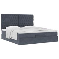 Ottoman bed met matrassen 160x200cm fluweel donkergrijs - thumbnail