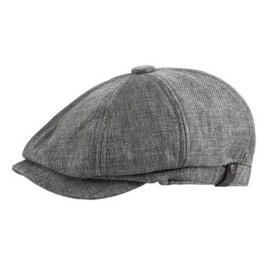 Vintage Stijl Donkergrijze Katoenen Baret voor Heren