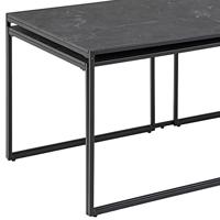 Bendt Salontafel 'Anker' Set van 3 stuks, Marmerlook, kleur Zwart - thumbnail