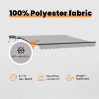 VidaXL Inklapbaar zonnescherm lichtgrijs 350 x 250 cm stof - thumbnail