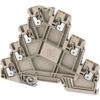 Weidmüller 2434340000 Doorgangsklem 3-etages 5.10 mm Push-In-klem, Steekaansluiting Donkerbeige 50 stuk(s) - thumbnail