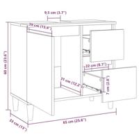 Badkamerkast 65x33x60 cm bewerkt hout betongrijs - thumbnail