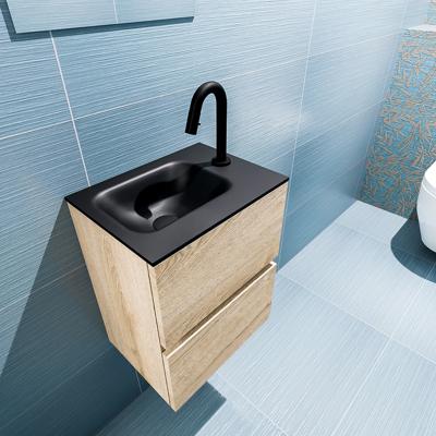 MONDIAZ ADA 40cm toiletmeubel washed oak. LEX wastafel urban links 1 kraangat