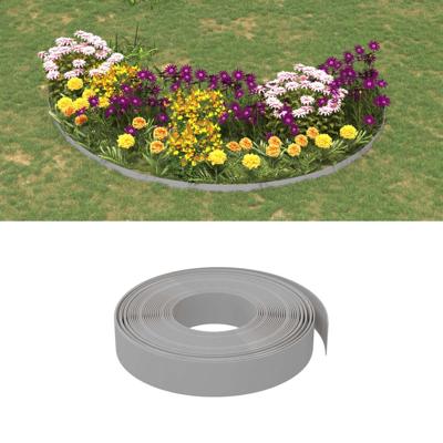 VidaXL Tuinranden 4 st 10 m 10 cm polyetheen grijs