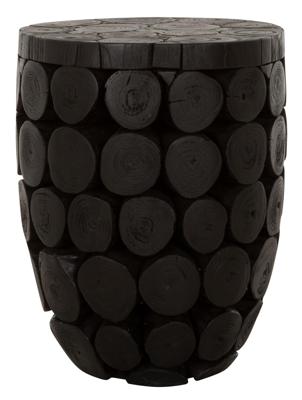 MUST Living Salontafel 'Cone' Teakhout, 36cm, kleur Zwart