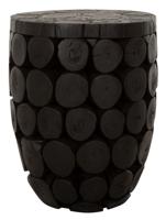 MUST Living Salontafel 'Cone' Teakhout, 36cm, kleur Zwart - thumbnail