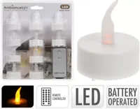 Led Theelicht 10 stuks met afstandsbediening - thumbnail