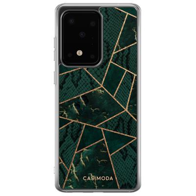 Samsung Galaxy S20 Ultra siliconen hoesje - Abstract groen