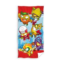 SuperZings strandlaken junior 70 x 140 cm katoen blauw/rood - thumbnail