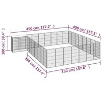 Hondenkennel 34 panelen 50x100 cm gepoedercoat staal zwart - thumbnail