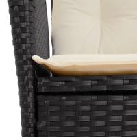 4-delige Tuinset met kussens poly rattan zwart - thumbnail