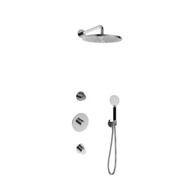 Hotbath Cobber - Inbouw Regendoucheset - Chroom - 2 Stopkranen - Thermostatisch - Wandarm 38.5 cm - Hoofddouche 300 mm - Ronde Handdouche 3 Standen - Waterbesparend