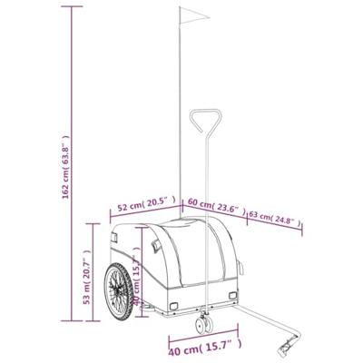 VidaXL Fietstrailer 30 kg ijzer zwart en groen - thumbnail