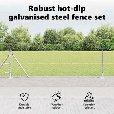 VidaXL Afrasteringspaal zilver 10 x 0,6 m (50 mm gaas) staal