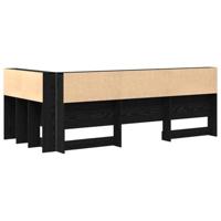 Opberghoofdbord met plank Zwart eiken 100 cm Bewerkt hout - thumbnail