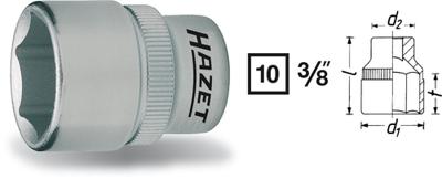 HAZET Dopsleutel 880-17 · 3/8 inch (10 mm) vierkant hol · Buiten-zeskant-tractieprofiel · SW 17 mm