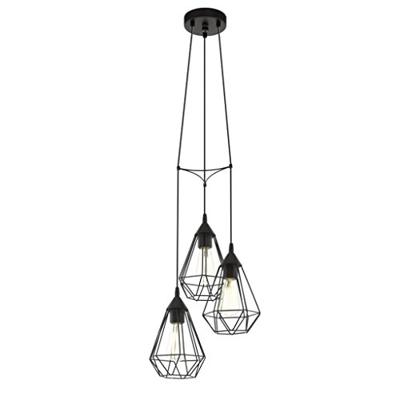 Eglo Vintage hanglampTarbes 3-lichts zwart - 94191
