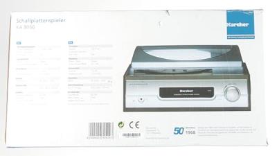 Karcher Platenspeler met ingebouwde stereo-luidsprekers, vinyl platenspeler, line-out, hoofdtelefoonaansluiting, 2 snelheden, nostalgie retro turntafel, KA 8050 zilver